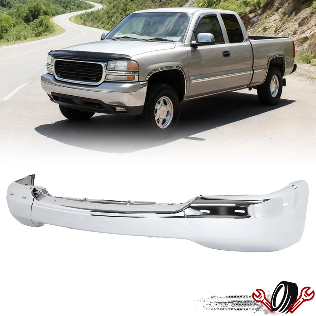 Front Chrome Steel Bumper Impact Bar for GMC Sierra Yukon (1999–2006)
