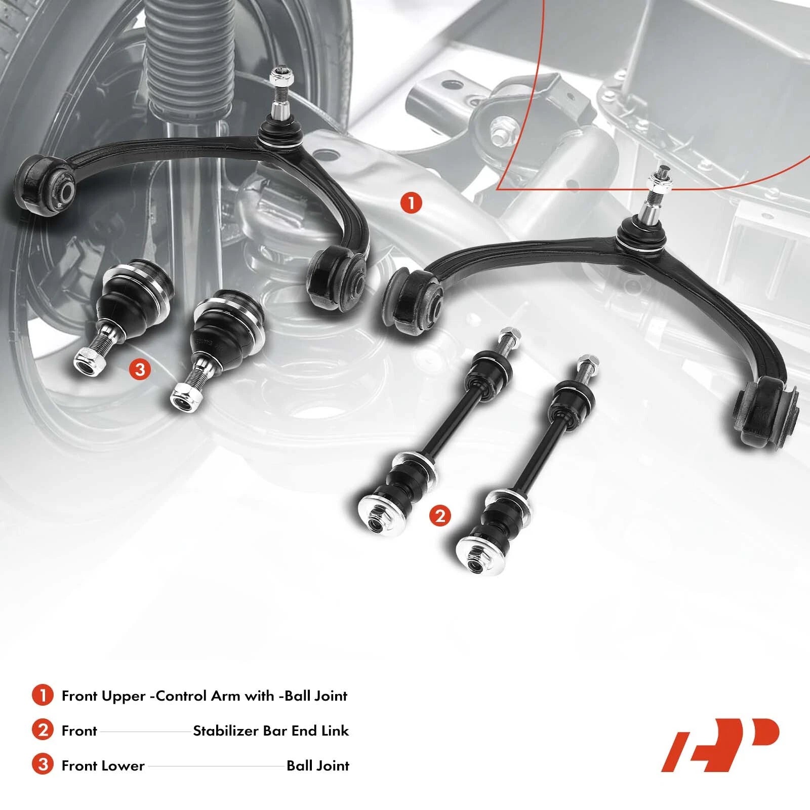 Set of 6 Front Control Arm Ball Joints for Dodge Ram Dakota