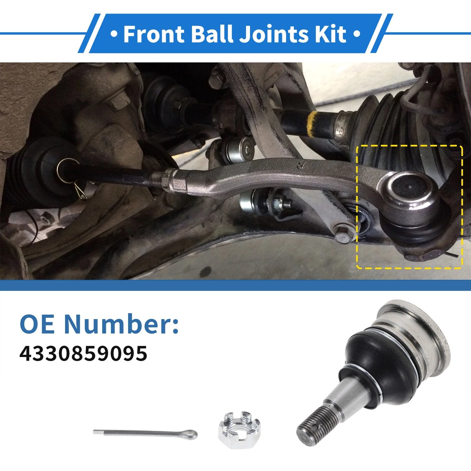 2X Front Lower Ball Joints for Toyota Yaris (1999–2005) No. 43308-59095
