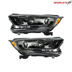 Set of 2 Halogen Headlights for Honda CR-V (2017–2022) Black Assembly