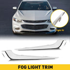 Set of 2 Chrome Front Bumper Fog Light Lamp Cover Trim for Chevrolet Malibu (2016–2018)