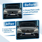 Front Upper Bumper Grille for Mercedes-Benz C250 (2012-2015) Black Chrome