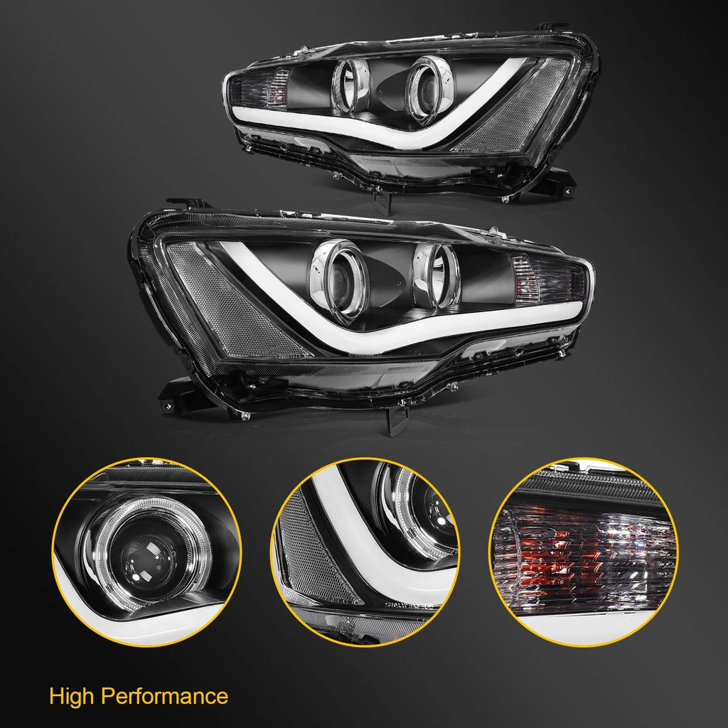 2X Headlight Assembly for Mitsubishi Lancer EVO (2008–2017)