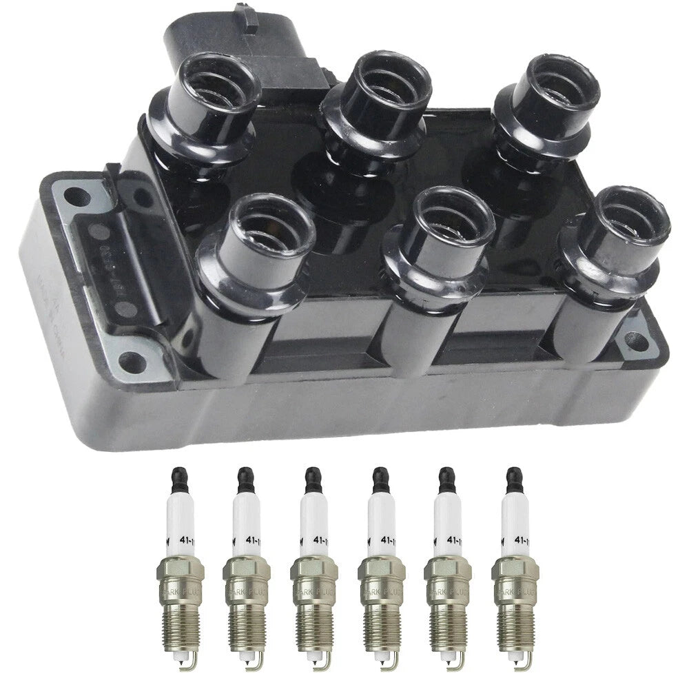Ignition Coil + 6 Iridium Spark Plugs for Ford Ranger Mustang Mercury Mazda