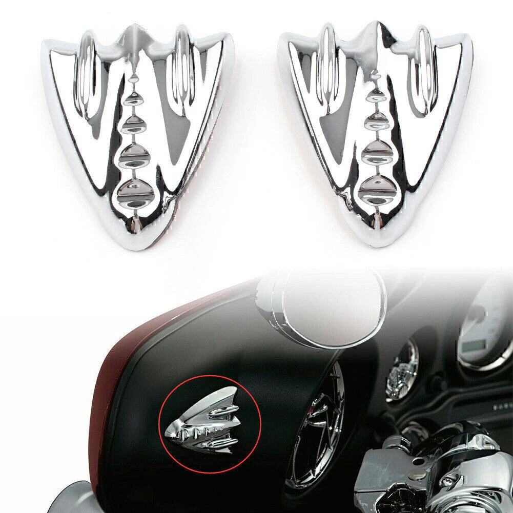 Chrome Inner Fairing Mirror Block Off Cover Plates for Harley Street Glide (2006–2013)