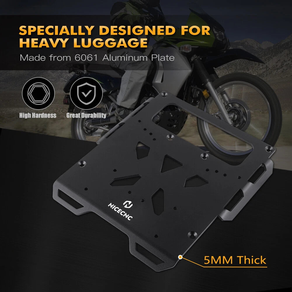 Rear Luggage Rack Carrier Plate Kit for Kawasaki KLR650 (2008–2018)