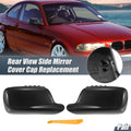 Pair Rearview Mirror Cover Cap Black Carbon Fiber for BMW 3 Series 2012–2019, 7 Series 2013–2019