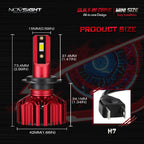 2X H7 LED Headlight Bulbs for NOVSIGHT (15000LM, 6000K, 200% Bright)