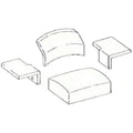 4-Piece Seat Cushion Set for Caterpillar D5 D6C (1982–1996)