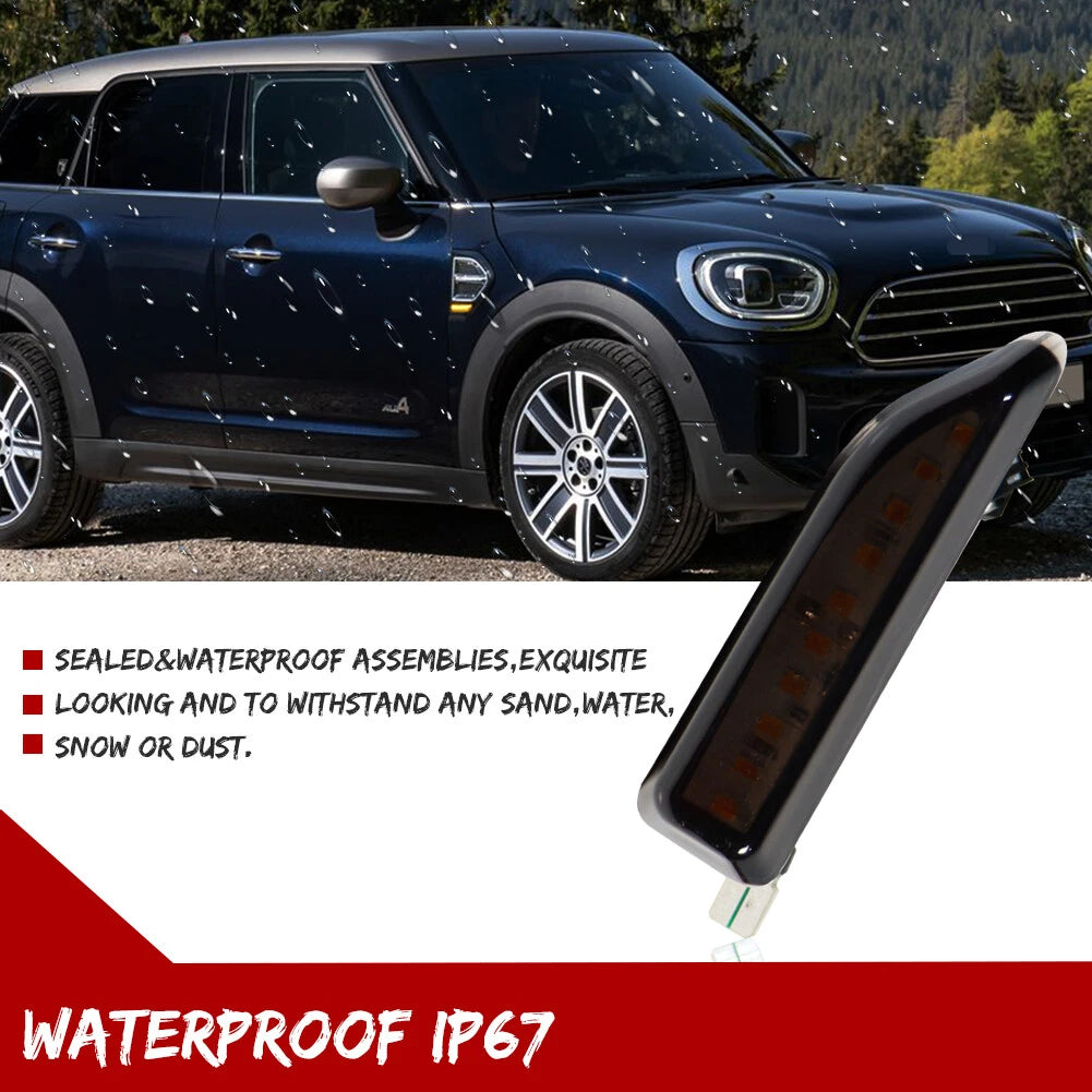 Smoked Lens LED Side Marker Lights for Mini Cooper Countryman (2017–2021)