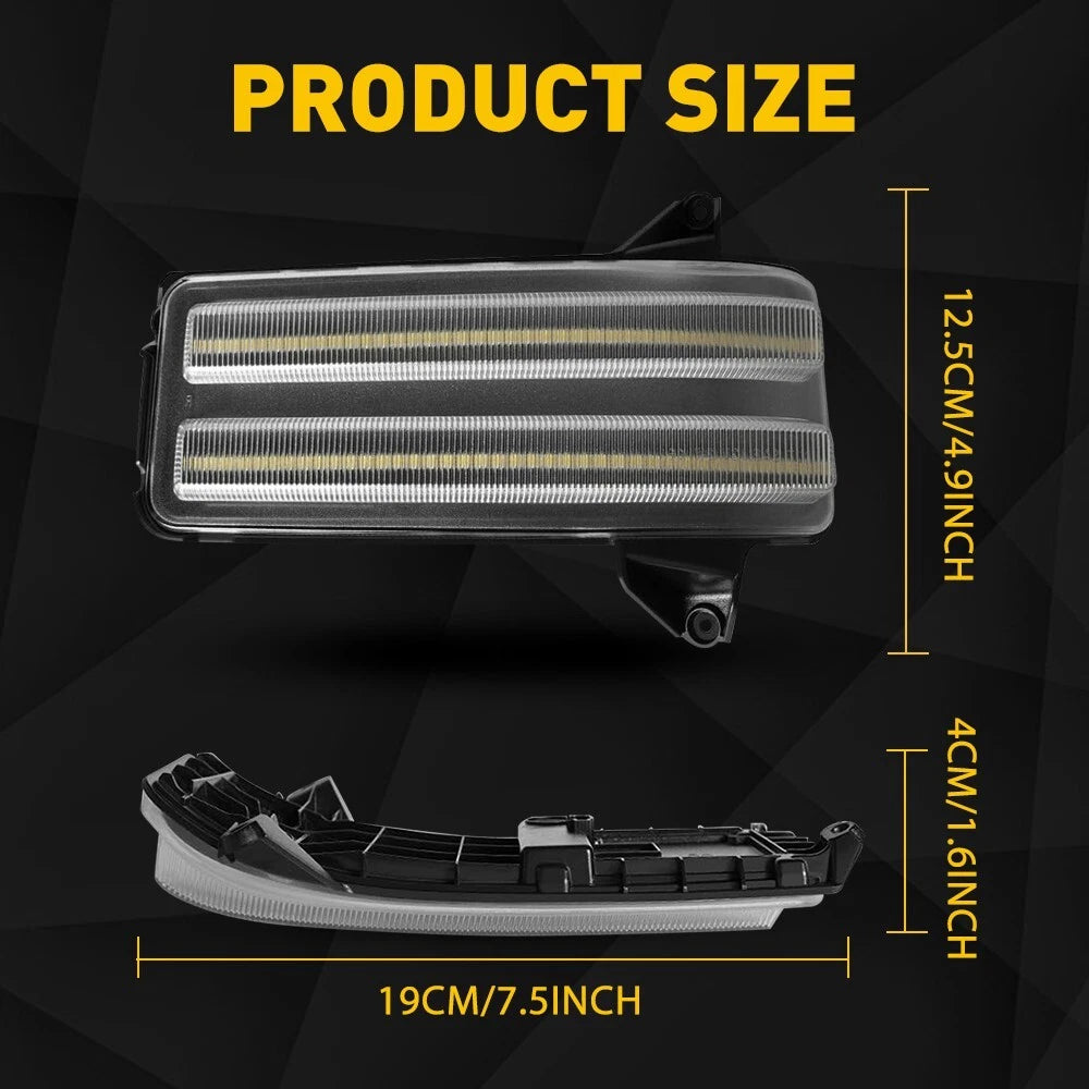 Clear LED Towing Mirror Light for GMC Sierra Silverado 2500HD 3500HD (2020-2023)