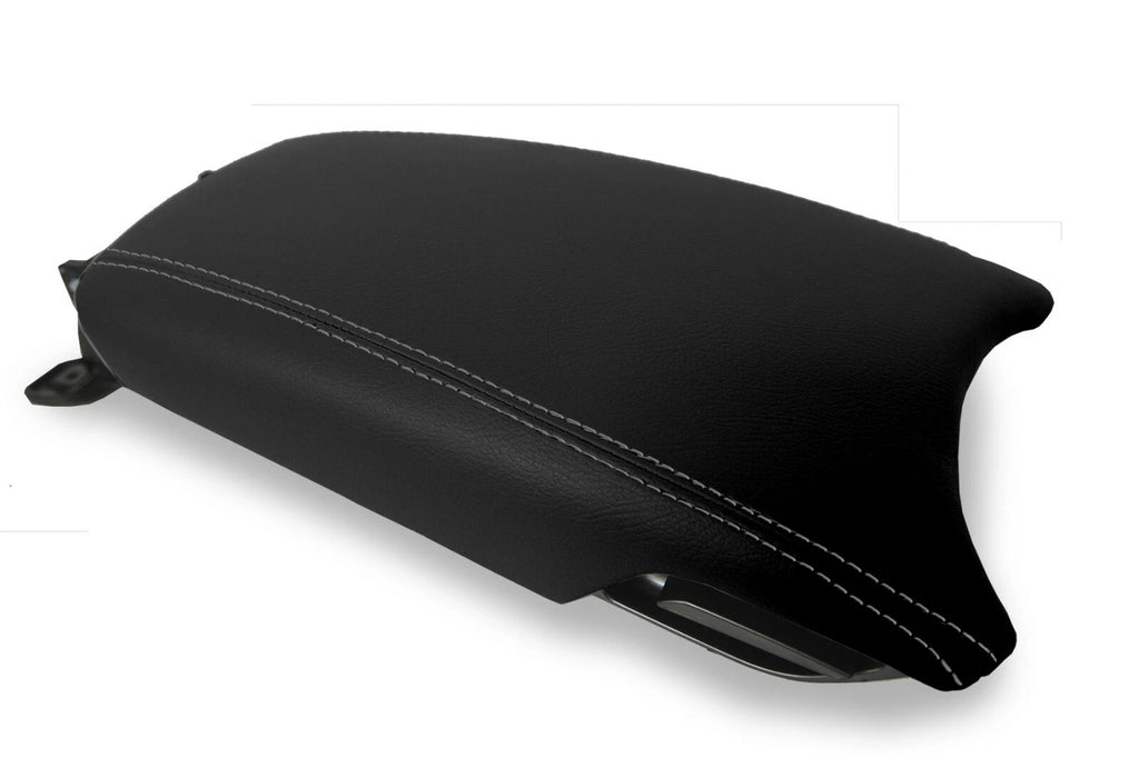 Leather Console Lid Armrest Cover for Hyundai Azera (2012–2017) Gray Stitch