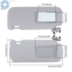 Set of 2 Sun Visors for Toyota Corolla (2009–2013) Gray W/Mirror
