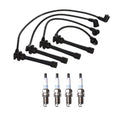 Denso 7mm Wire Set & 4 Platinum TT Spark Plugs for Kia Hyundai L4