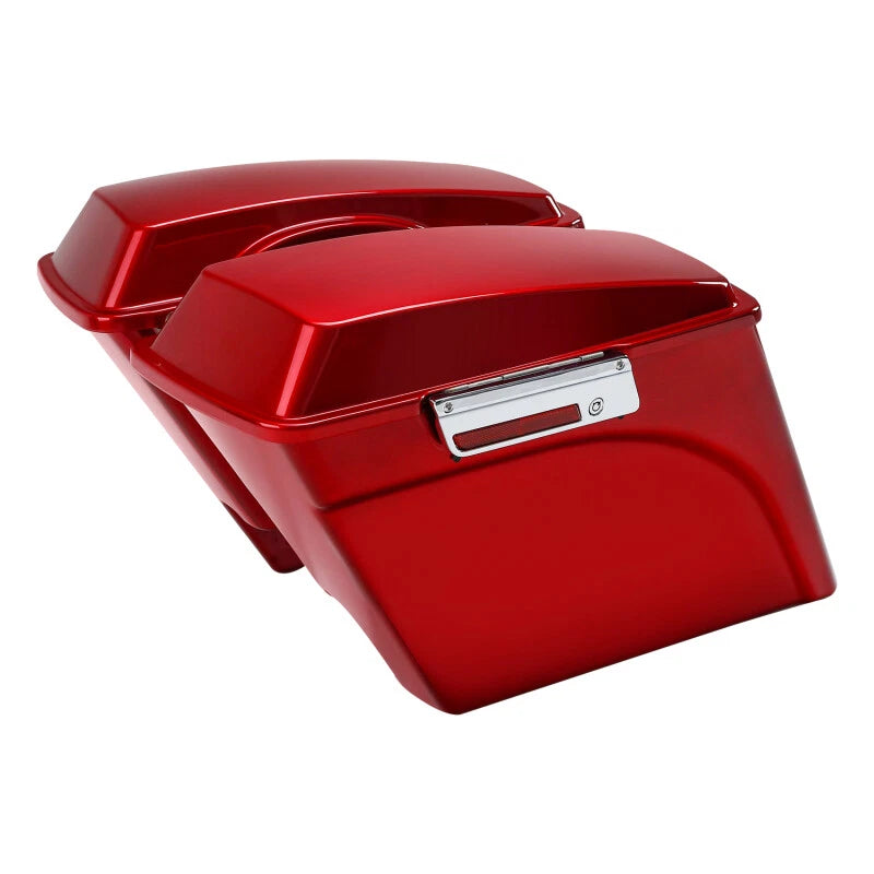 5" Stretched Red Saddlebag & Conversion Bracket for Harley Softail FLST (1984–2017)