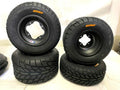 Set of 2 DWT A5 Black Rims Wheels for TRX 450R 250R LTR450 KFX