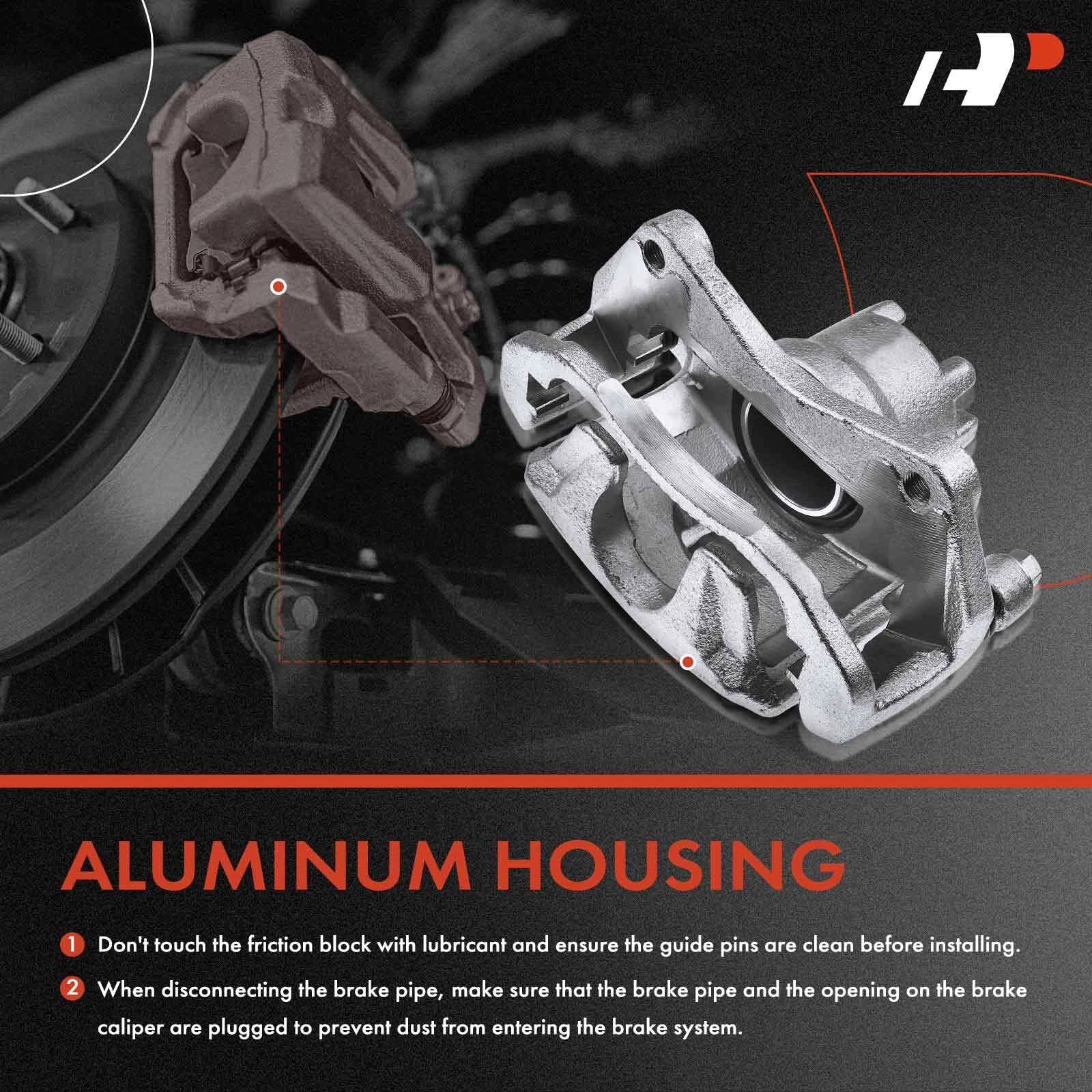 2X Front Brake Caliper with Brake Pad for Mitsubishi Lancer (2008-2017)