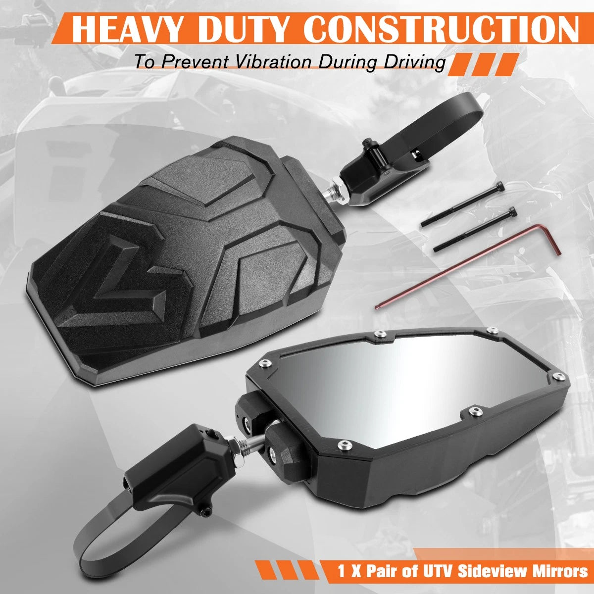 LED DRL Headlights for Ford Super Duty (2005–2007) Smoked Housing Amber