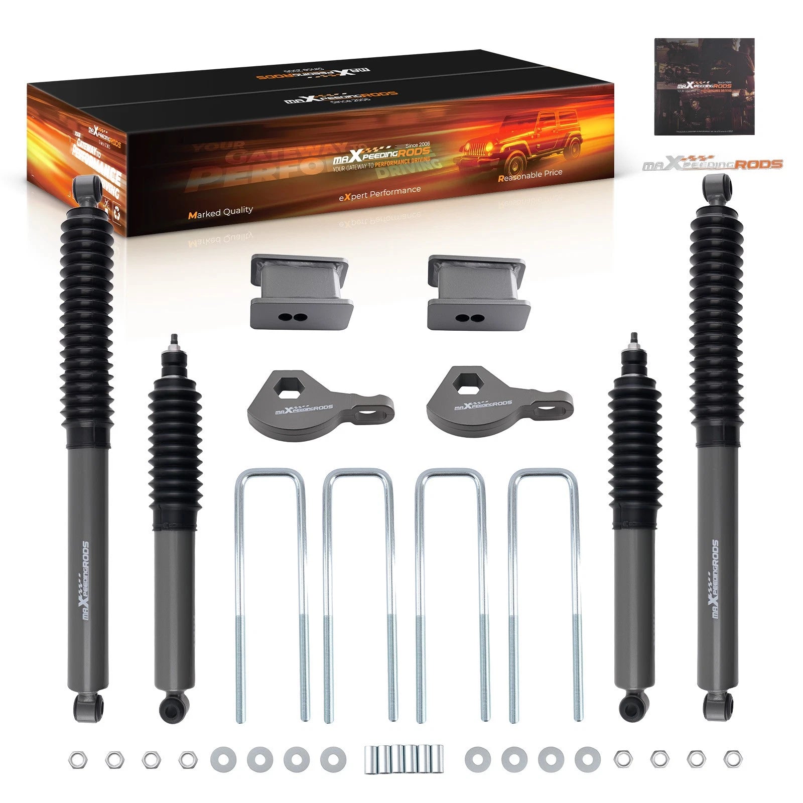 3 Inch Lift Kit with Shocks for Dodge Dakota 4WD (1997–2004)