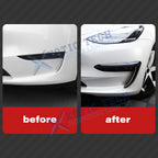 Black Front Fog Light Eyebrow Trim Spoiler Cover for Tesla Model 3 (2017-2023)