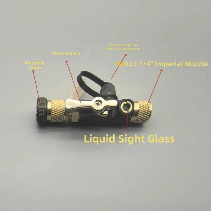 Copper Alloy Valve Core Remover Tool for R22 (Dual Ports, Sight Glass)