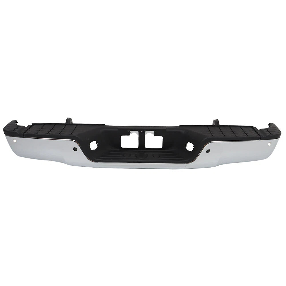 Chrome Rear Step Bumper Assembly with Sensor Holes for Toyota Tundra (2007-2013)