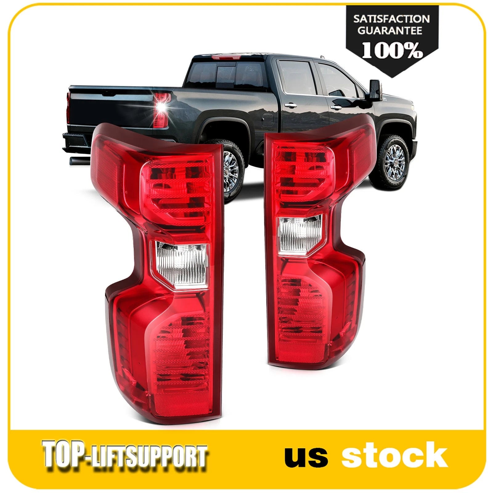 Rear Pair Tail Lights Assembly for Chevy Silverado 1500 2500HD 3500HD (2019–2023)