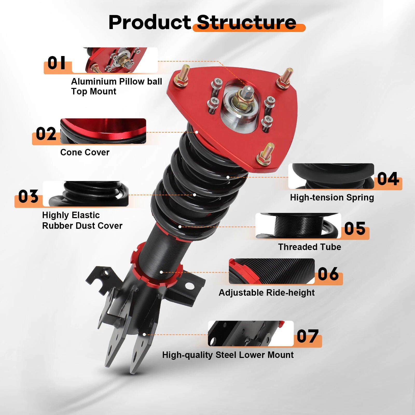Set of 4 Coilover Shocks for Toyota 86/GT86/FT86 (2012-2023)