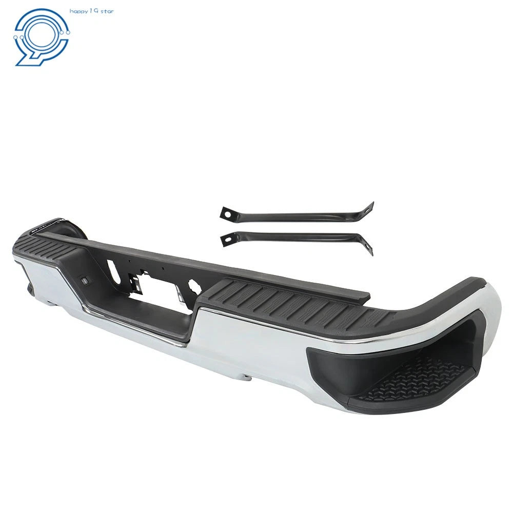 Chrome Step Rear Bumper Assembly for Chevy Silverado GMC Sierra 1500 (2019–2023)