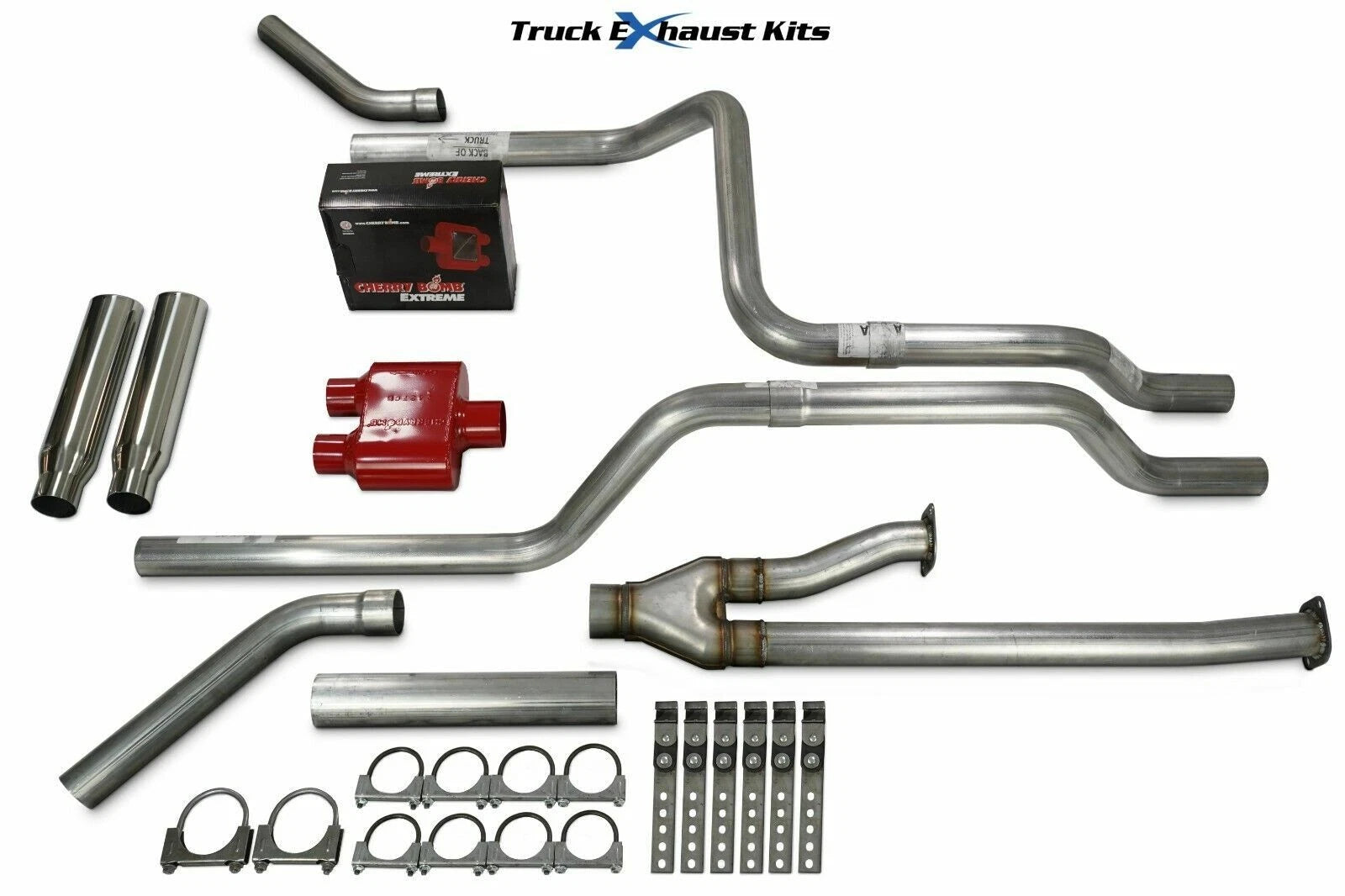 2.5" Dual Exhaust Kit for Toyota Tundra (2014–2021) Extreme Corner Rolled Tip