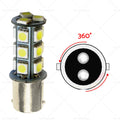 2X 12V BA15D LED 18 SMD Cool White Light Globes for Caravan Car