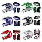 Youth Full Face Dirt Bike Helmet Set for Kids ATV (DOT Approved)