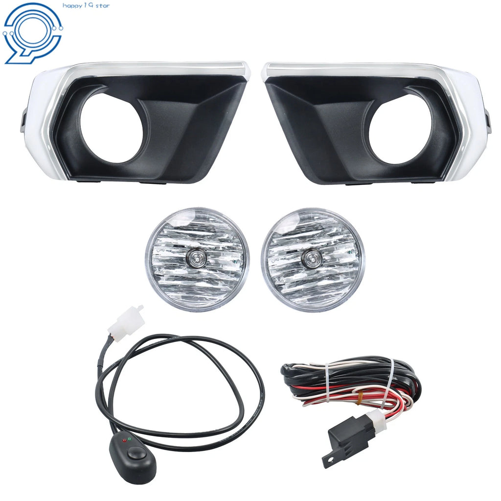 Fog Light Kit Set for Chevy Colorado (2021–2022) - Switch Wire Assembly, Chrome Bezel