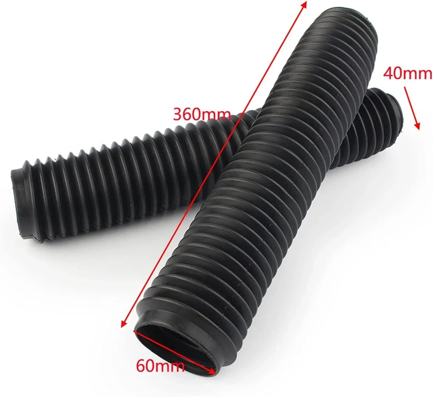 360mm Black Motorcycle Scooter Front Fork Dust Covers