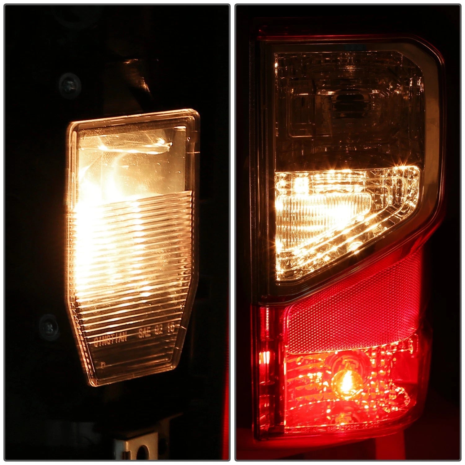 Right Side Taillight for Nissan Titan XD (2016–2023) OE Style Chrome Housing Red Lens