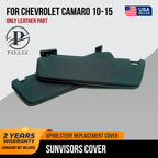 Sunvisor Covers for Chevrolet Camaro (2010–2015) - Leather Synthetic, White Stitch