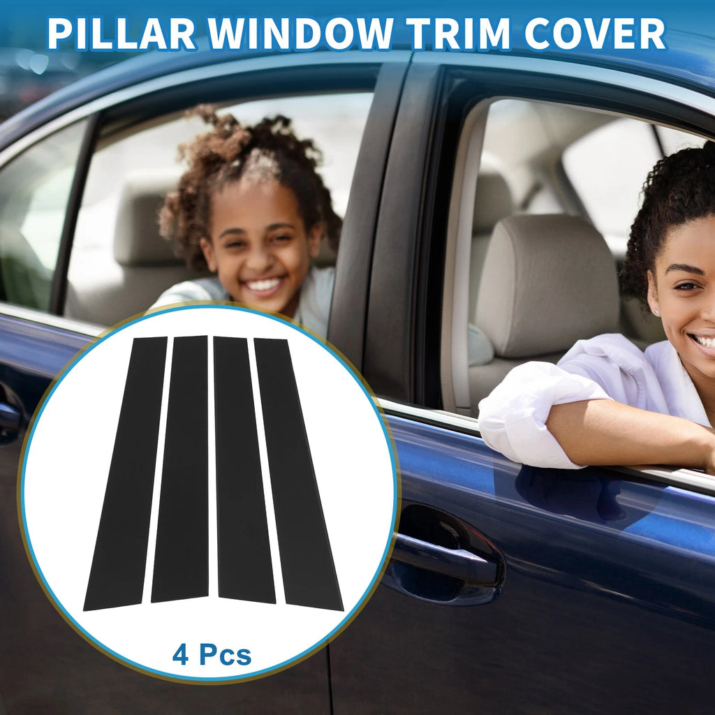 Set of 4 Door Pillar Window Trim for Kia Soul (2011–2013) Black
