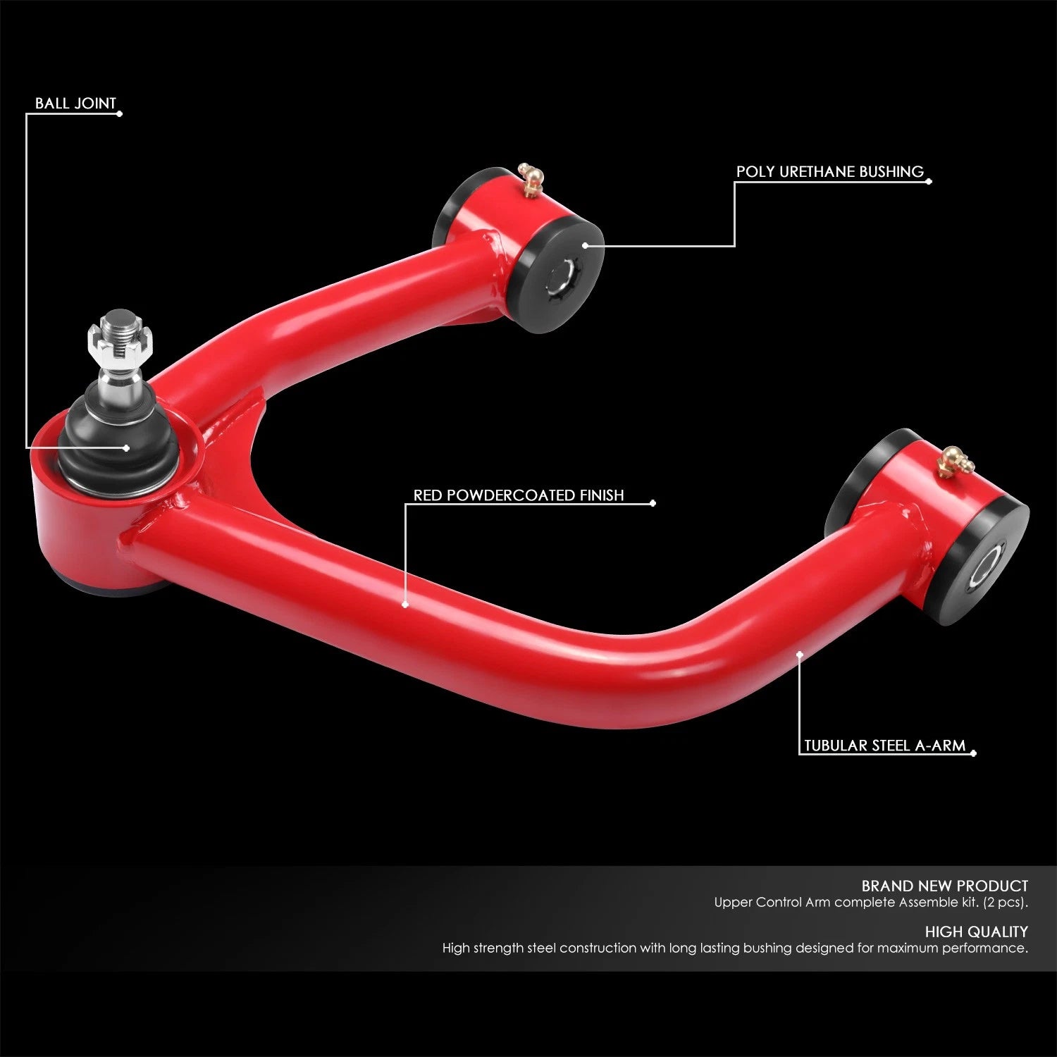 J2 Front Upper Control Arms for Toyota Sequoia Tundra (2007–2022) 2-4" Lift