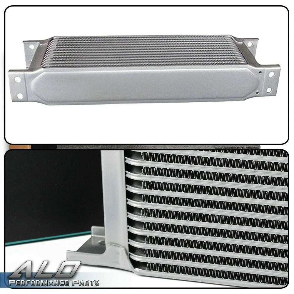 30 Row 10AN Engine Transmission Oil Cooler with 7" Fixed Fan Kit