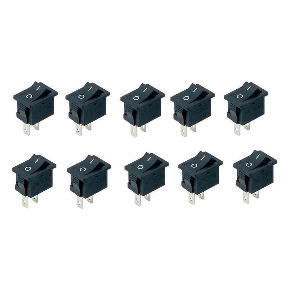 10x Mini Rocker Switch 2 Pin ON-OFF SPST 125VAC/6A for Automotive (N/A)