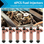 6x Fuel Injector 23250-20030 for Toyota Camry Sienna Solara Lexus ES300 (1997–2006)