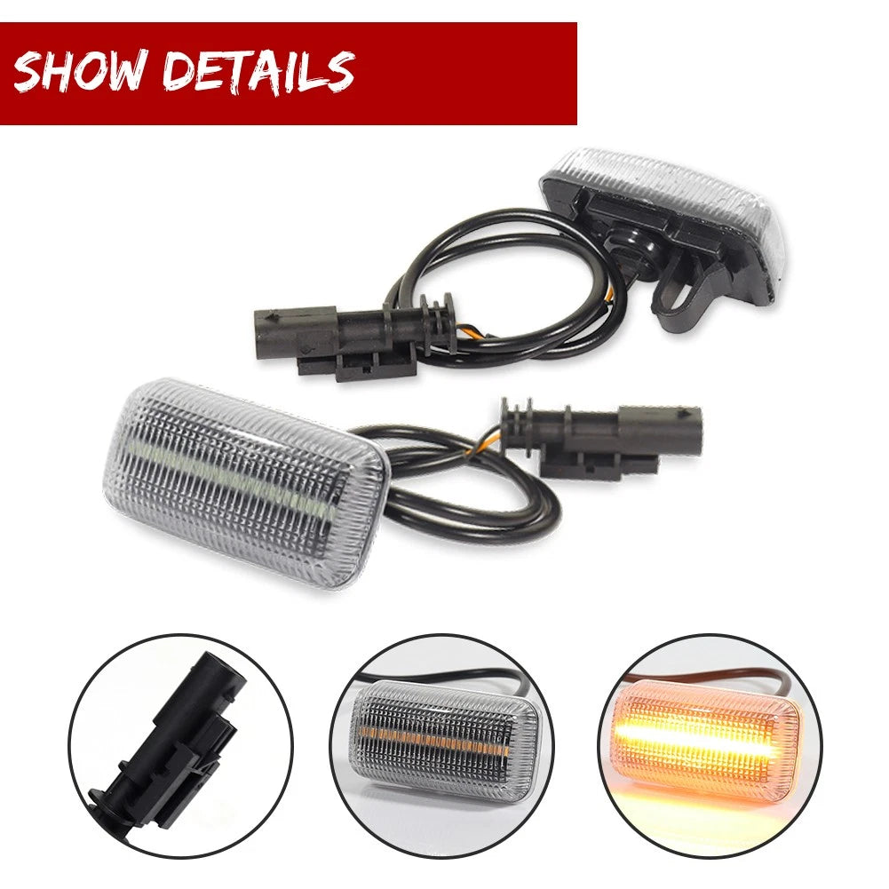 2X Clear Lens Amber LED Rear Fender Marker Light for Chevy GMC 2500/3500HD (2015–2023)