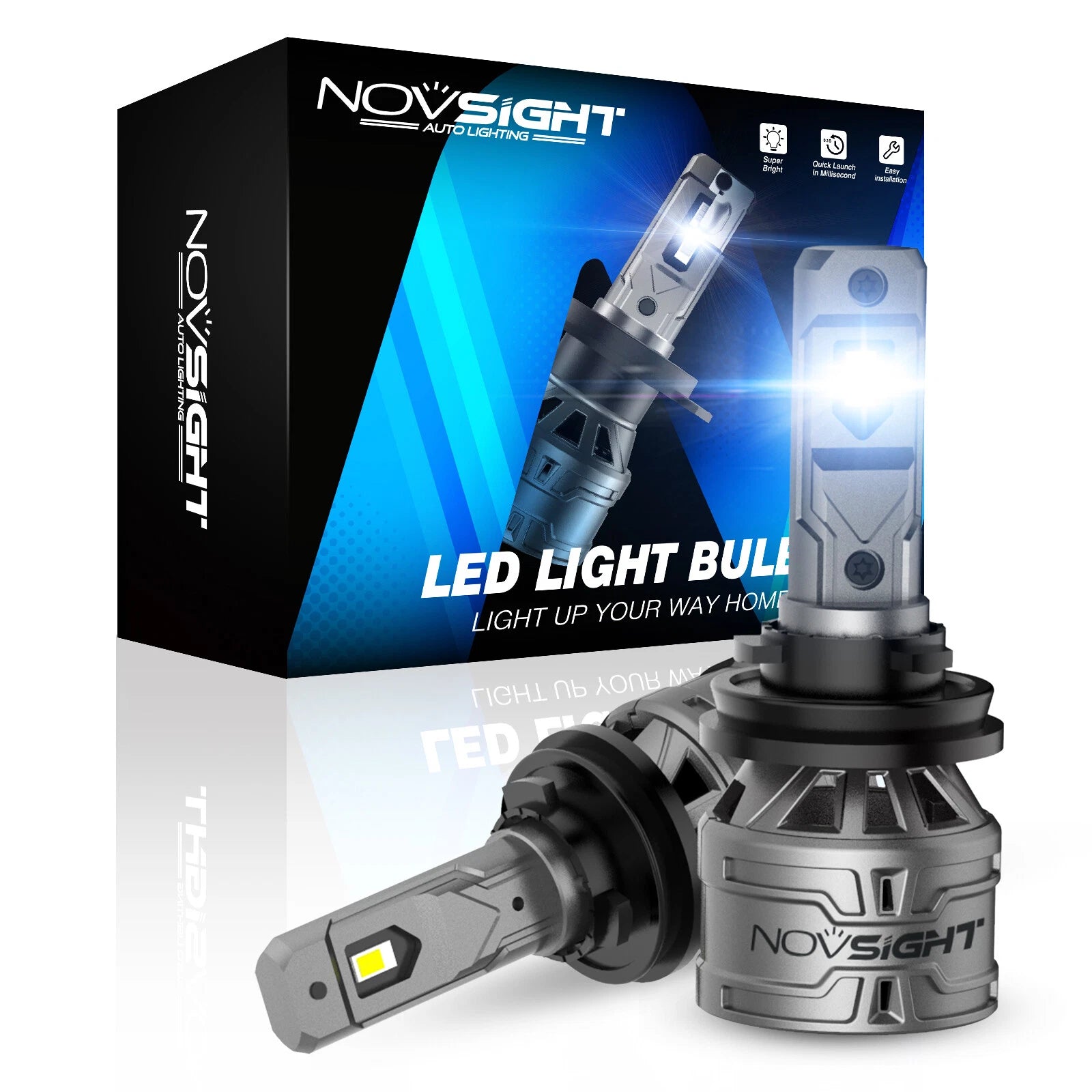 H11 H8 H9 LED Headlight Bulbs for NOVSIGHT (20000LM, 6500K)