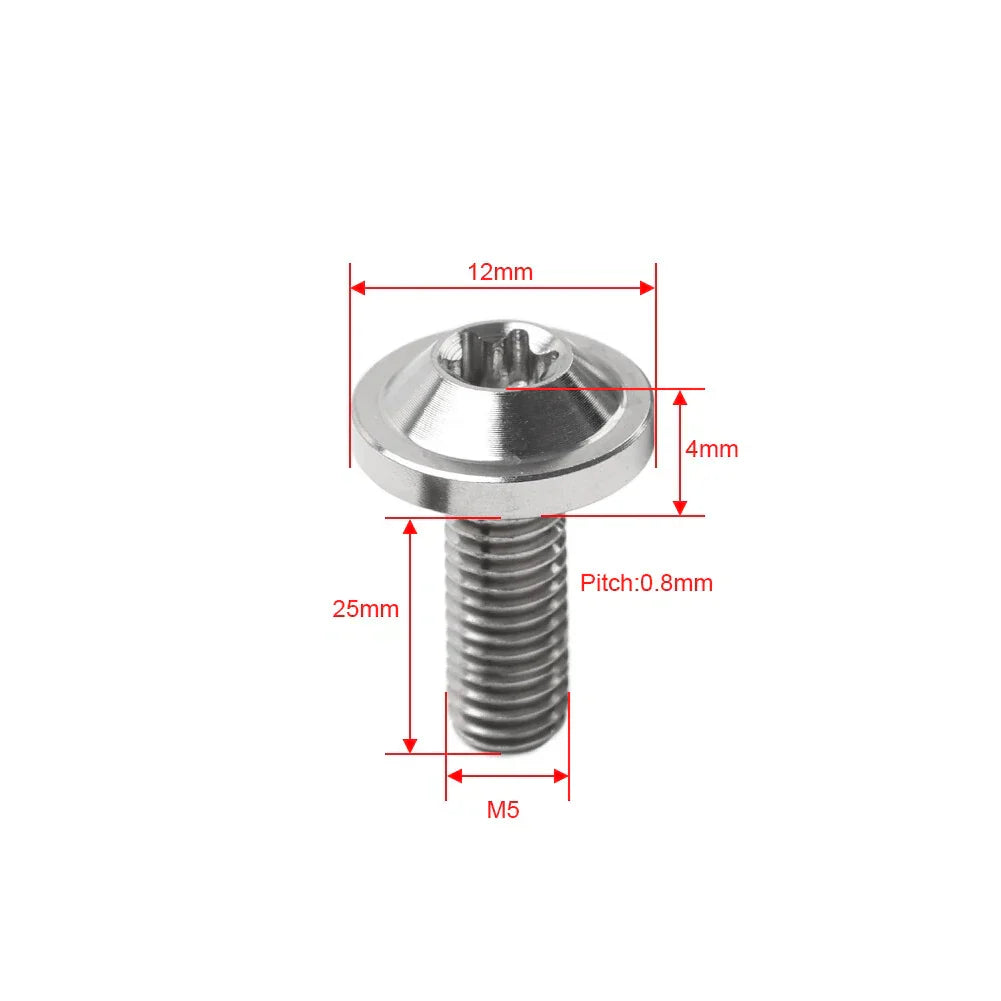 6 x M5x25mm Alloy Torx Head Screws for Motorcycle Bike