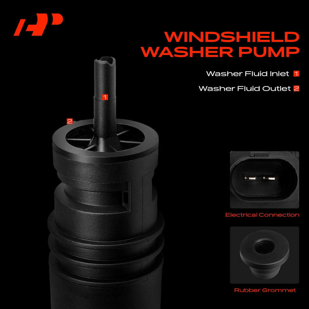 Windshield Washer Pump with Rubber Grommet for Chevy Silverado