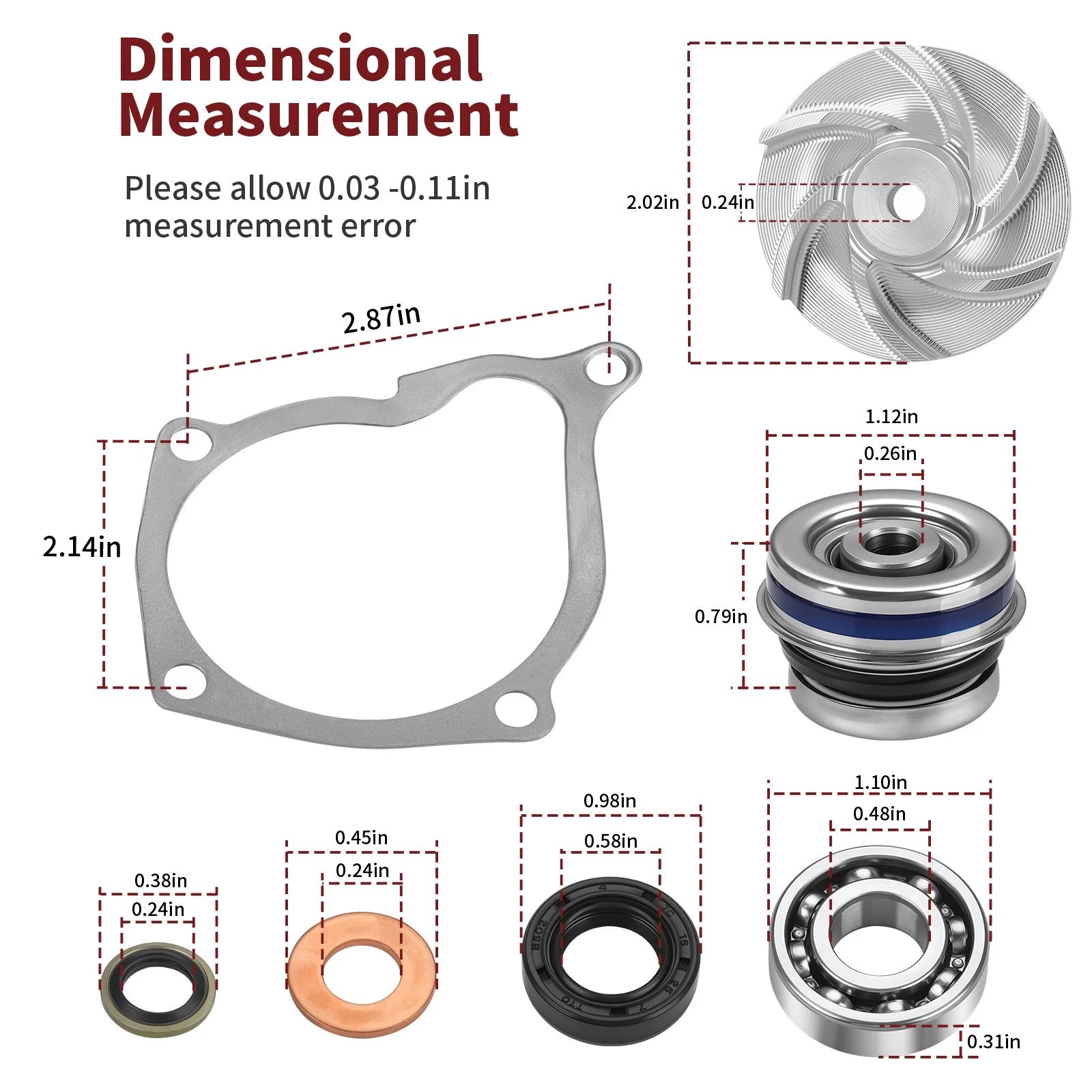 Water Pump Rebuild Kit Impeller for Polaris Sportsman 400 450 500 ATP 500 (2000-2023)