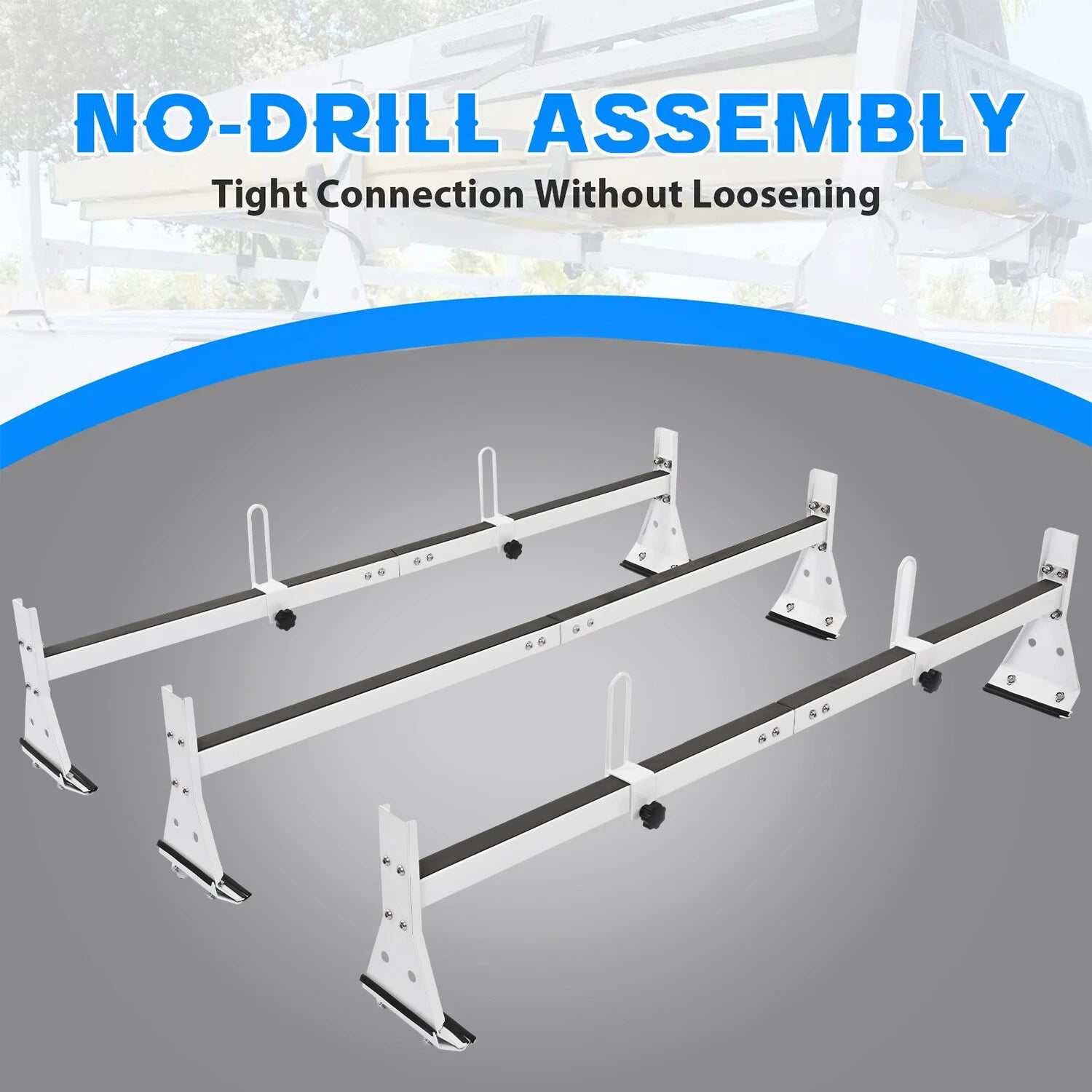 3 Bar Steel Roof Ladder Rack for Chevy Express 2500/3500 (1996–Present)