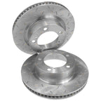 2 x Front Dimpled & Slotted Disc Brake Rotors & Pads for Landcruiser 200 Series