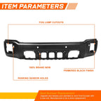 Front Bumper Face Bar for GMC Sierra 1500 (2014–2015) w/ Parking Sensor Holes Black