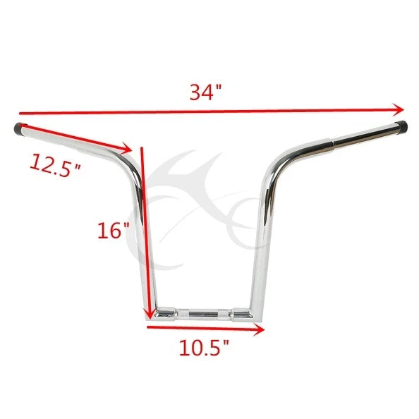 16" Rise Ape Hanger Handlebar for Harley Sportster XL883/1200 (1986–2023)